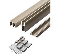GZKDKZB Rail de Porte coulissante en Alliage d'aluminium de 5 mm, Rail en Verre Acrylique en Trois Parties pour armoires, bibliothèques et vitrines à vin (90 cm/35 po)