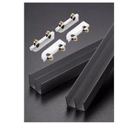 GZKDKZB Rail et roulettes pour Portes coulissantes en Verre de 5 mm d'épaisseur - Kit de Remplacement Robuste, Noir - Convient aux armoires, étagères et vitrines (90 cm)