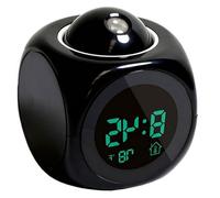 GZKDKZB Réveil à Projection pour Chambre à Coucher, Radio-réveil avec Projection au Plafond, Double Alarme, Fonction Snooze, 12/24h, réglage de la luminosité en continu, Ports de chargemen