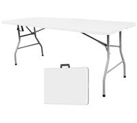 GZKDKZB Table Pliante 1,80 m - Table Utilitaire Portable en Plastique Robuste pour Une Utilisation intérieure/extérieure, idéale pour Le Camping et Les fêtes, avec poignée et Verrouillage