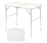 GZKDKZB Table Pliante 90 cm - Table Utilitaire Robuste en Plastique, Portable et à Hauteur réglable, Pliable en Deux avec poignée de Transport pour Une Utilisation intérieure/extérieure, i