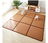 GZKDKZB Tapis de Sol Tatami Japonais en rotin, Pliable, avec Sac de Rangement, pour Salon et Chambre à Coucher, 4, 120 x 120 cm (4 pièces)