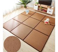 GZKDKZB Tapis de Sol Tatami Japonais, Tapis en rotin Naturel antidérapant et Respirant, 60 x 60 cm, avec Sac de Rangement, idéal pour Le Salon, Le Sommeil et Les activités de Plein air.