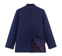 GZKDKZB Tenue d'hiver Chaude Tang, vêtements Traditionnels Chinois, Hauts en Coton pour Hommes, Vestes artistiques, Manteaux, Chemises à Manches Longues, vêtements de Tai Chi en Coton, uni