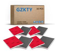 GZKTY Lot de 36 éponges abrasives 75 mm x 100 mm Grit P400, bloc de ponçage pour peinture de voiture, éponge de ponçage pour métal, modélisme, peinture et bois.