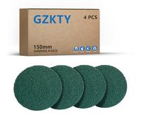 GZKTY Tampon à Récurer 150mm, 4 Pièces Pad Polissage, Eponge Abrasive, Grain P80-100, pour Vaisselle, Évier, Cuisine, Salle De Bains Et Grilles en Métal, etc.