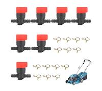 GZkushi Lot de 7 soupapes d'arrêt en plastique pour tuyau de 1/4", avec accessoires de colliers de serrage