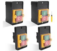 GZLCEU 4 Pcs Arrêt étanche, 220 V/380 Machines Textiles D'Équipement, Interrupteur à Bouton étanche à l'eau Machine pour Equipement Mécanique Machines Textiles avec 1 Tournevis