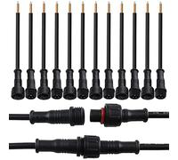 GZLFH Connecteurs étanches, 8 Paires de fiches à 3 Broches, connecteurs étanches IP65 avec câble d'extension 16AWG 20CM pour projecteurs solaires, Lampes de Jardin, Bandes Lumineuses LED
