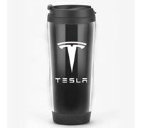 GZLYLY Mug Isotherme Cafe pour Tesla,Mug Isotherme Réutilisable Acier Inoxydable Tasse de Voiture avec Couvercle, Café Mug de Voyage Étanches Tasse de Voiture à Double paroi,Black A