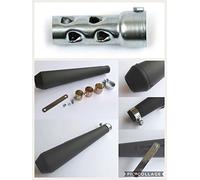 GZM Pot d'échappement noir pour Custom Harley Honda Yamaha Kawasaki Suzuki Triumph CB 400 500 750 900 Z 400 500 900 1000 XS 650 700 XT Guzzi California Nevada V 35 50 65 BSA Norton Scrambler Cafe Racer T100 Bonneville Thruxton Trident Megaphon Megaphone Megatone