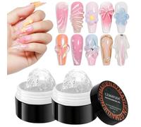 GZMAYUEN Gel d'Extension d'Ongles Solide Sculpture Builder, 2Pcs Non-Stick Transparent Multifonctionnel pour Nail Art Emboss pour Extension Décoration et Répare Nail Art Manucure DIY 15g