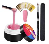 GZMAYUEN Kit Gel Construction Ongle UV - Nude, Vernis Fortifiant /Protéger / Cassés Renforcement Ongles,avec Moules à Ongles et Brosse à ongles