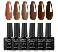 GZMAYUEN Vernis Semi Permanent Brun Vernis UV Gel Polish 6 Couleur UV Vernis a Ongle French 10ML