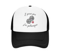 GZMQMOKD Casquette Baseball Cap，Pétanque française Boule Je ne Peux Pas l’Avoir Camping Maille Casquettes Baseball personnalisé Femme Plage Papa Chapeau Casquette Camionneur，Cadeaux Femme