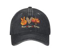 GZMQMOKD Casquette Baseball Cap，Vintage Paix Amour Turquie Petit pèlerin Thanksgiving Casquettes Baseball en détresse lavé en Plein air Casquettes Chapeau，Cadeaux Femme