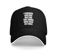 GZMQMOKD Casquette de Baseball pour Hommes J’AI survécu à Une Autre réunion Qui aurait dû être Un e-Mail Casquettes de Baseball drôles Casquettes de Soleil Hommes Femmes Chapeaux Cadeau