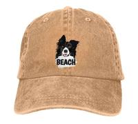 GZMQMOKD Casquette de Baseball pour Hommes Pur Coton, Border Beach Baseball Cap Hommes Chapeaux Femmes Visière Protection Snapback Collie Dog Caps, Cadeaux de Noël