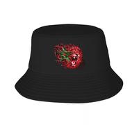 GZMQMOKD Chapeaux pour Hommes en Pur Coton, Drapeau marocain personnalisé Maroc Lion Bob Hat pour Femmes Hommes Imprimé Voyage D’été Plage Extérieur Camping Cap,Cadeau