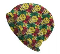 GZMQMOKD Hiver Chaud personnalisé Jamaïque Rasta Lion Skullies Bonnets Caples Unisexe Hiver Chaud en Tricot Chapeau Reggae Drapeau Jamaïcain Bonnet Chapeaux Casquette De Ski en Plein Air