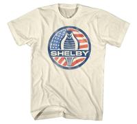 GZNDBFMEP Shelby Cobra USA Flag Emblem Men's T Shirt Snake American Car Racer
