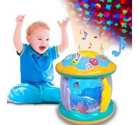Gzolxkwin Jouet 1 an Océan Rotatif Projecteur Apprendre à Ramper Jouets 12 18 Mois Lumière Musique Jouet Enfants d'Anniversaire Noël Cadeau pour Bébé 1 2 Ans Filles Garçons