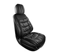 GZOVERSEA Housse de siège Auto d'hiver, Coussin de siège en Cuir Nappa, Tapis de siège Chauds, universels, Coussin Lombaire Confortable(Black 1 Set)