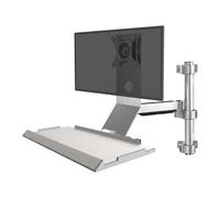 GZPKJ Support pour écran D'ordinateur, Fixation De Bureau pour Un Seul écran, avec Plateau pour Clavier, pour écrans De 17 à 27 Pouces, Charge Maximale 0 à 8 Kg,Bras Articulé Mouvement Complet