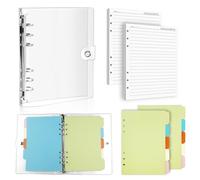 GZqiancang 20 Feuilles/4 Ensembles Intercalaires Classeur Feuille De Papier, A5 Intercalaire Classeur Fiches avec 2 pochette de classeur à anneaux A5 et 120 feuille A5 Recharge Papier