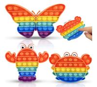 GZqiancang 3 Pièces Pop Bubble Silicone Fidget Sensory pour Enfants, Adultes, Autisme, TOC, TDAH (3 Formes Différentes)