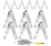 GZqiancang Lot de 12 charnières pivotantes en acier inoxydable avec 72 vis et 1 tournevis pour portes d'entrée, armoires, salles de bains, rebords de fenêtre