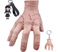 GZqiancang Mercredi Thing Hand,avec 2 Pièces Porte-clés du Mercredi | Mercredi Famille Hand, Halloween Main pour Cosplay, Hallowen Décorations