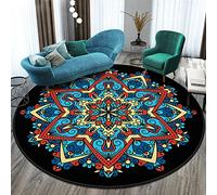 GZQIAWY 2021 Rond Mandala Tapis Balcon Table Basse Tapis Panier Suspendu Tapis Tapis Salon Décoration Tapis Tapis Salon Décoration Salon-Bleu G 100cm de diamètre
