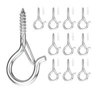 GZQINGYONG 10 Pièces M4 Crochet a Visser a Cisser Bois Piton Mural a Visser Inox Avec Clous à Expansion,Avec Boucle de Sécurité-Argent