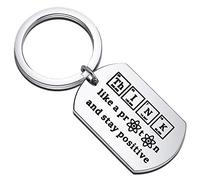 Gzrlyf Porte-clés chimiste « Think Like a Proton and Stay Positive » - Cadeau de chimie pour les professeurs de chimie, les diplômés, les cadeaux scientifiques