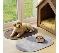 GZRXIOUS 2 pcs pet feeding mat tapis nourriture chien en terre de diatomée ultra absorbant séchage rapide tapis gamelle antidérapant pour chien et chat protection sol pour eau et nourriture 50 x 30 cm