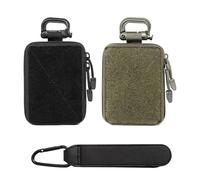 GZRXIOUS 2 Pièces Pochette Tactique, Sac de Rangement Médical, Sacoche Ceinture EDC Pouch Gadget Utilitaire Téléphone Cellulaire pour Randonnée Voyage Sport Doté d'une Boucle d'alpinisme, Noir, Vert