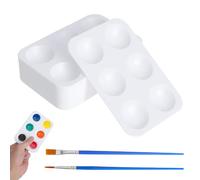 GZRXIOUS 20 Pièces Palettes de Mélange, 8,6 X 12,8 cm Palette Aquarelle, Blanc 6 Champs Plateau de Couleur, Rectangulaire en Plastique pour Bricolage DIY Aquarelle Peinture Acrylique Huile