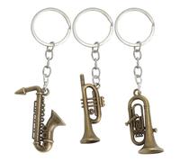 GZRXIOUS 3PCS Porte-Clés Saxophone Vintage Set, Mini Instrument Créatif Femme, Idée Cadeau Musicienne et Amatrice de Jazz, Porte-clés Saxophone, Cadeau les Mélomanes, Petit Cadeaus pour Sœur Ou Amie