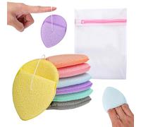 GZRXIOUS Lot de 7 éponges exfoliantes pour le visage, Réutilisables Éponge douce pour le visage Pour le nettoyage du visages, le massage, l'exfoliation des pores, le maquillage