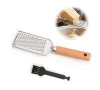 GZRXIOUS Râpe à Fromage Manuelle - Fine Rapeuse Inox Zesteur en Acier Inoxydable Citron Cheese Grater avec Manche en Bois et Brosse de Nettoyage, Râpe Cuisine pour Parmesan Citron Ail Chocolat