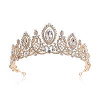 GZSLKSCD Couronne élégante, diadème de Mariage Simple, Bijou créatif en Diamant, Bandeau de mariée (Or 16 * 6,5cm)