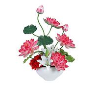 GZSLKSCD Fleurs artificielles, Grand Ensemble de Lotus simulés, Fausses Fleurs de Lotus en Soie, décoration de Bureau intérieure, Ornements de Fleurs artificielles (Rouge A)