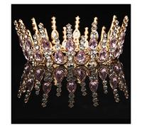 GZSLKSCD Tiare pour Filles, Couronne de mariée en Strass et Cristal, Accessoire de Coiffure pour Femmes, Bijoux de Cheveux pour Mariage, diadèmes et couronnes de Bal (Couronne Rose et dorée)