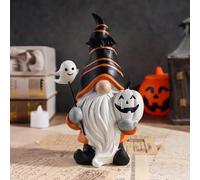 GZWY Figurines de lutin décoratives d'Halloween en résine - Décoration intérieure - Figurines de lutin avec citrouille fantômes - Décoration de table d'Halloween - Poupée sans visage - Figurine