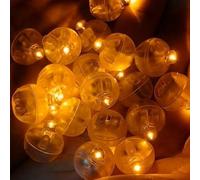 GZWY Lot de 100 mini boules lumineuses LED rondes - Blanc chaud - Éclairage pour lanternes en papier - Pour Halloween, Noël, anniversaire, mariage, carnaval, fête - Décoration (A)