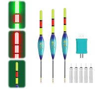 GZWY Lot de 3 flotteurs de pêche à LED avec détecteurs de touche - Avec détecteur de touche bicolore - Changement de couleur - Accessoires de pêche pour la pêche sur le lac, la rivière ou l'étang (A)