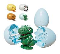 GZWY Œufs surprises d'animaux à remonter - Œuf surprise de Pâques - Mouvement réutilisable - Jouet pour animal - Tournez l'œuf pour éclore un animal qui marche (C)