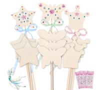 GZXUEHU 12 Kits Baguette Magique,Baguette Magique en Bois,Activite Manuelle,Artisanat en Bois à Peindre,pour Cadeau Anniversaire,Fête Décoration