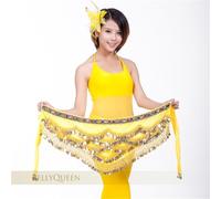 GZXXB Ceinture Danse Orientale Ceinture De Danse Du Ventre For Femmes, Écharpe Multicolore En Verre Et Soie, Cristal, Chaîne Taille, Hanche, Nouvelle Collection(Yellow)